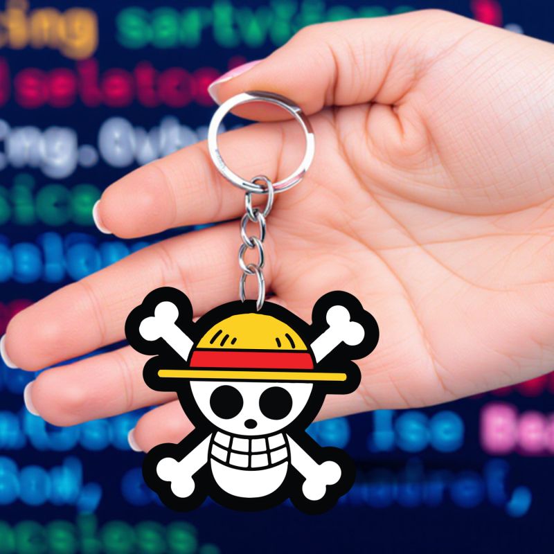 one piece Luffy Key chain Cartoon Theme Keychain For Bike & Car Birthday Return Gift For Kids Gift For Girls & Boys